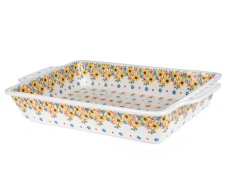 Auflaufform  mit Griffe 39 cm   Frühling