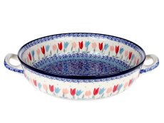 zapékací miska kulatá s uchy 27 cm Růžové tulipány