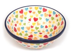 Bowl CLASSIC 17 cm (6.5") Colorful Hearts UNIKAT