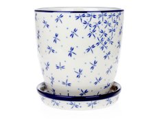Flower Pot with Saucer   Damselfly
