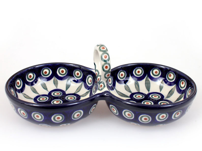 Double Bowl 25 cm   Peacock