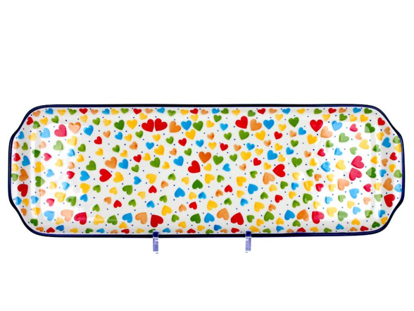 Platter 42 cm (16")   Colorful Hearts UNIKAT