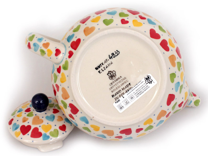 Teapot 1,2 l (40 oz)   Colorful Hearts UNIKAT