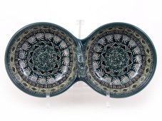 dvojmiska 25 cm   Aztécké slunce zelené