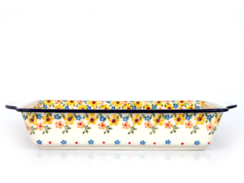 Auflaufform  mit Griffe 33 cm   Frühling
