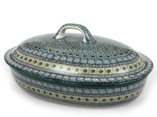 Oval Baking Dish with Lid 36 cm (14")   Aztec Sun green