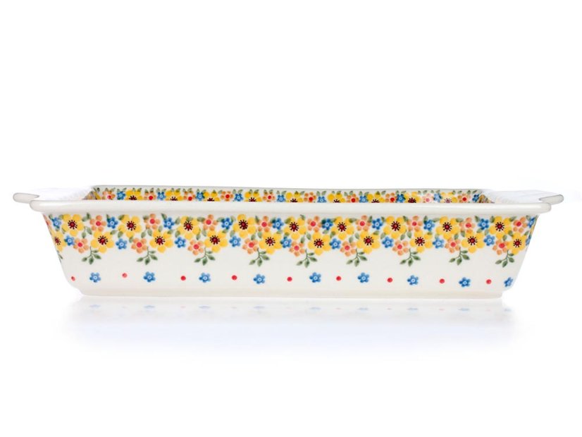Auflaufform  mit Griffe 39 cm   Frühling