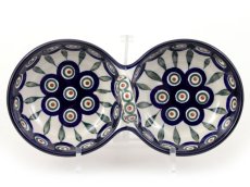 Double Bowl 25 cm Peacock