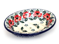 Soap Dish with Holes 14 cm (6")   Poppies