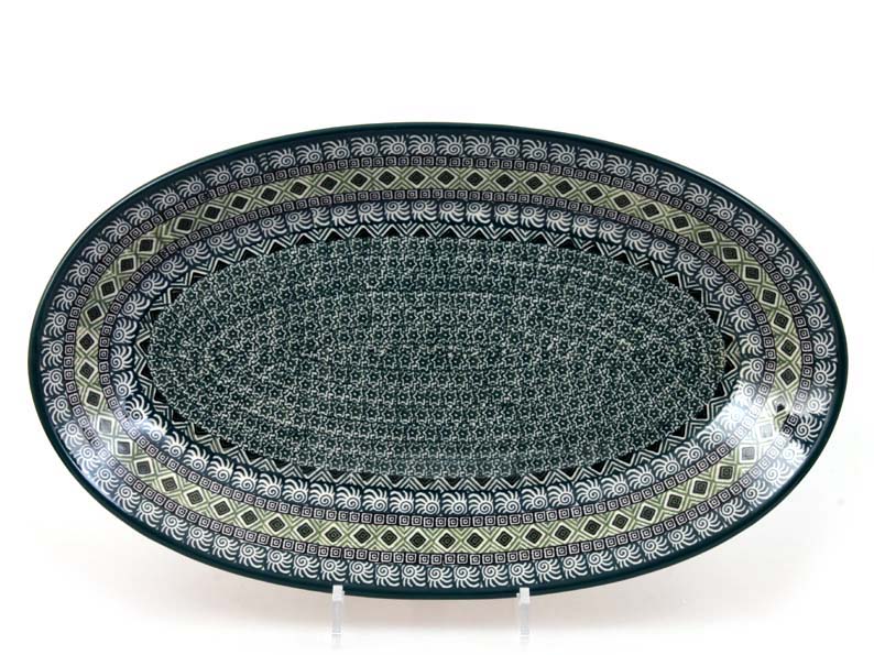 ovál servírovací velký 45 cm   Aztécké slunce zelené