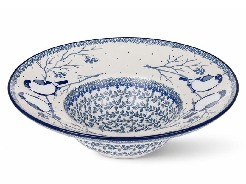 Pasta Bowl 25 cm (10")   Titmouses in Winter UNIKAT