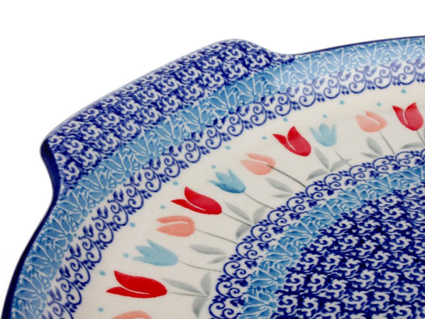 Round Platter 30 cm (12 ")   Pink Tulips
