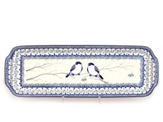 Platter 42 cm (16")   Titmouses in Winter UNIKAT
