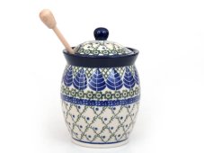 Honey jar 0,4 l (13 oz) Blue Leaves