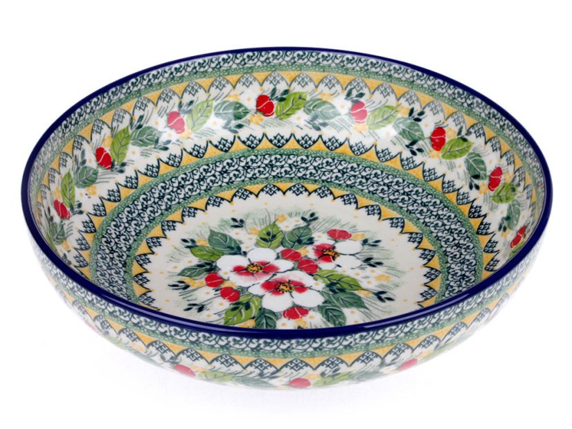 Low Bowl 27 cm (11")   Apple Blossoms UNIKAT
