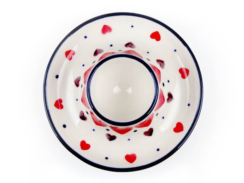 Egg Cup   Red Hearts