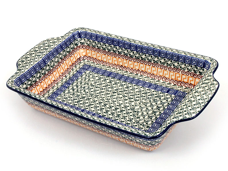 Auflaufform  mit Griffe 33 cm   Griechisch