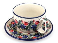 Tasse mit Untertasse 0,35 l   Blumenkranz