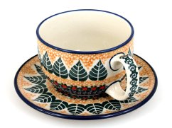 Cup with Saucer 0,35 l (13 oz)   Green Leaves