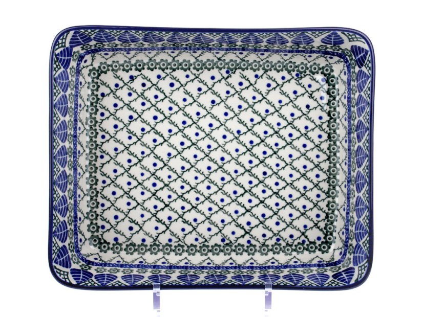 Auflaufform rechteckig 28 cm   Blaue Blätter