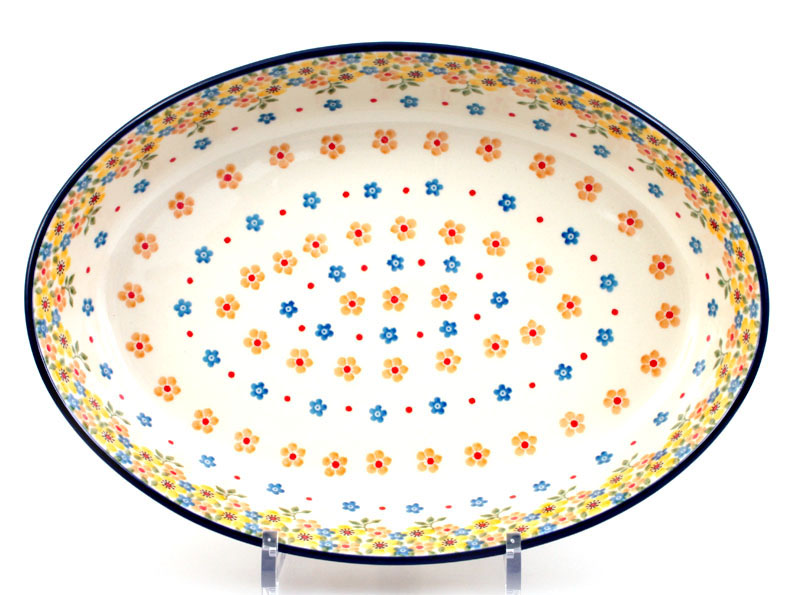 Backform mit Deckel Oval 31 cm   Frühling