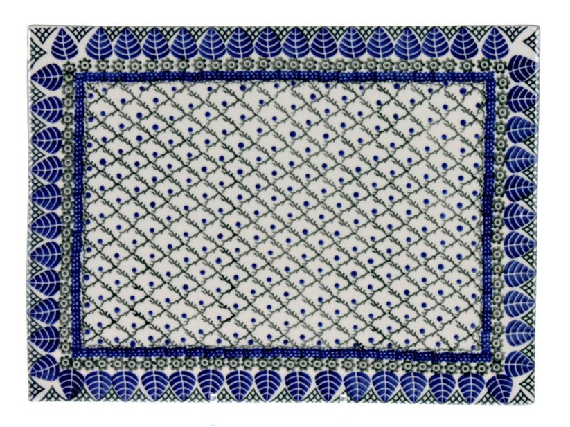 Large Tile 40 cm (16")  Blue Leaves