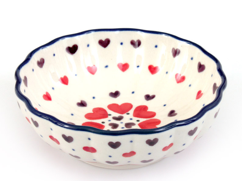 Corrugated Bowl 12 cm (5")   Red Hearts