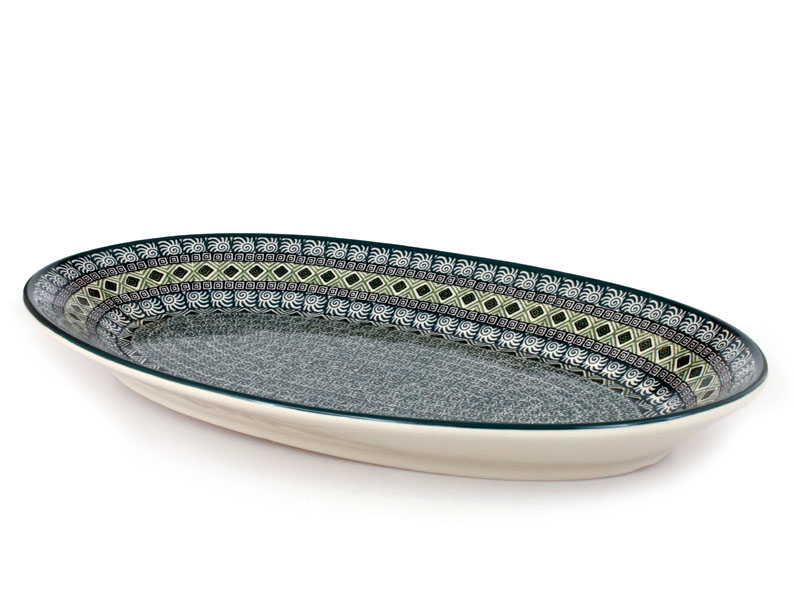 ovál servírovací velký 45 cm   Aztécké slunce zelené
