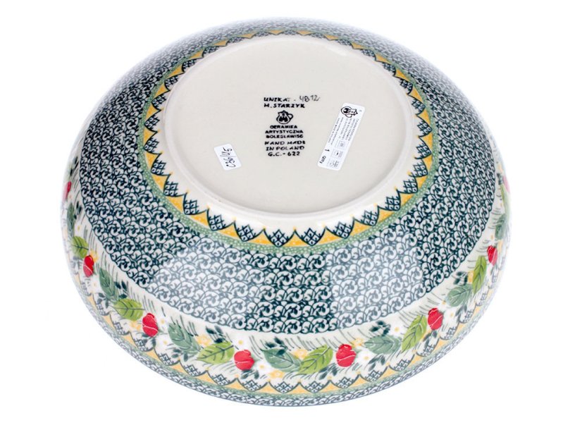 Low Bowl 27 cm (11")   Apple Blossoms UNIKAT
