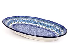 Platten Oval 45 cm   Blaue Rose