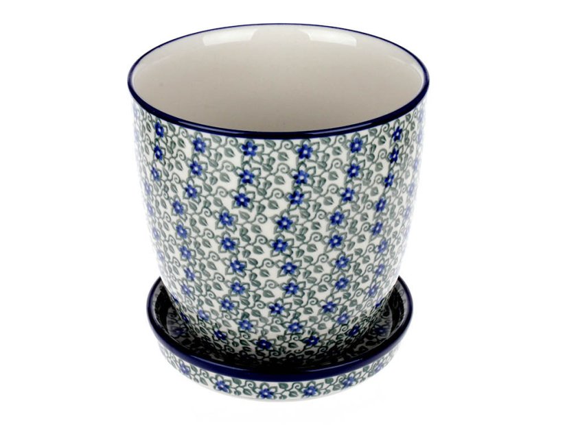 Blumentopf mit Untertasse   Lobelia
