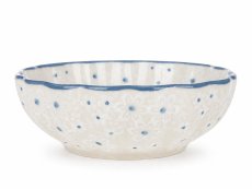 Corrugated Bowl 12 cm (5")   Snow Flowers