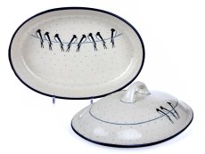 Oval Baking Dish with Lid 36 cm (14")   Swallows UNIKAT