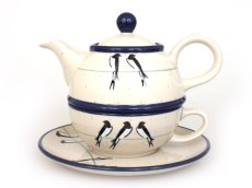 One-cup Teapot 0,6 l+0,25 l   Swallows UNIKAT