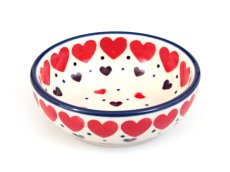 Low Bowl 9 cm (3.5") Red Hearts