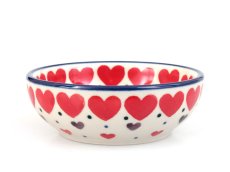 Low Bowl 9 cm (3.5") Red Hearts