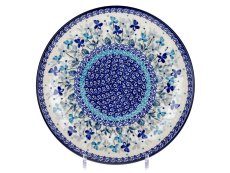 Teller 25 cm Violen in blau UNIKAT
