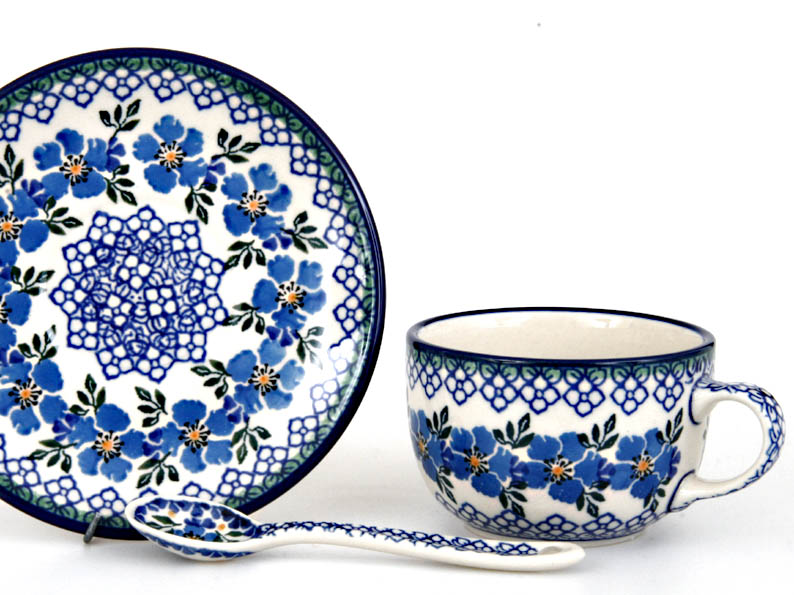 Tasse mit Untertasse 0,2 l   Blaue Rose
