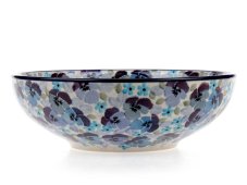 Low Bowl 17 cm (7") Pansies UNIKAT