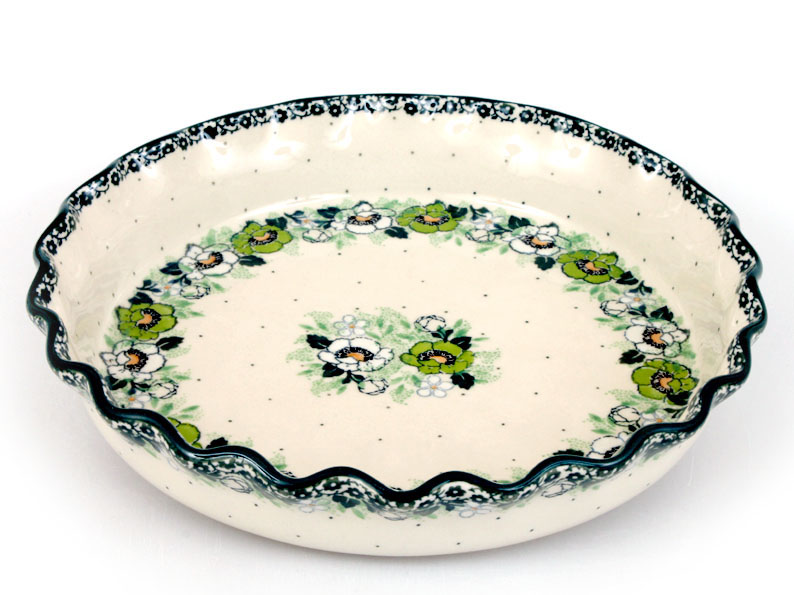 Pie Baking Dish 26 cm (10")   Green Roses