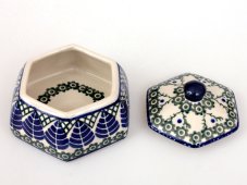 Jar with Lid 10 cm (4") Blue Leaves