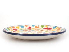 Small Dessert Plate 16 cm (6")   Colorful Hearts UNIKAT