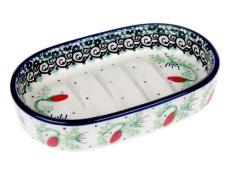 Soap Dish Oval 14 cm (5.5")   Summer Flowers UNIKAT
