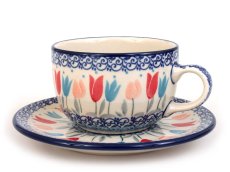 Cup with Saucer 0,2 l (7 oz) Pink Tulips
