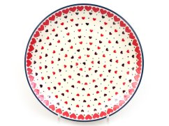 Shallow Plate 25 cm (10")   Red Hearts