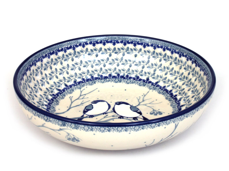 Low Bowl  22 cm (9")   Titmouses in Winter UNIKAT
