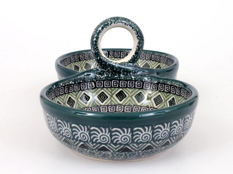 Double Bowl 25 cm   Aztec Sun green