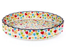 Pie Baking Dish 29 cm (11")   Colorful Hearts UNIKAT