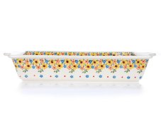 Auflaufform  mit Griffe 39 cm   Frühling