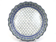 Pie Baking Dish 28 cm (11") Blue Leaves